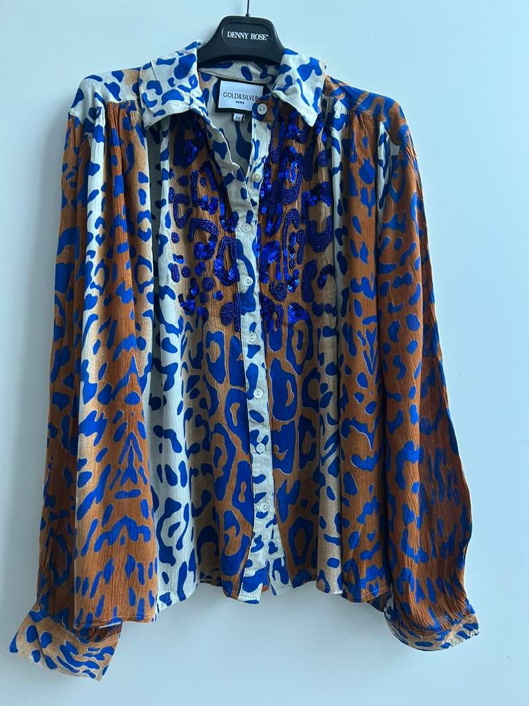 GOLD AND SILVER blouse animalprint mt TU, Kleding | Dames, -, Verzenden, Parijs, Zo goed als nieuw