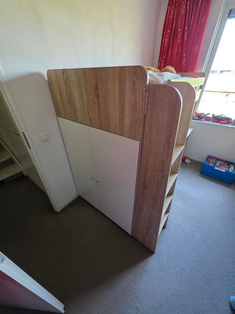 Hoogslaper met bureau en kledingkast - prima staat, Ophalen, Gebruikt, Hoogslaper