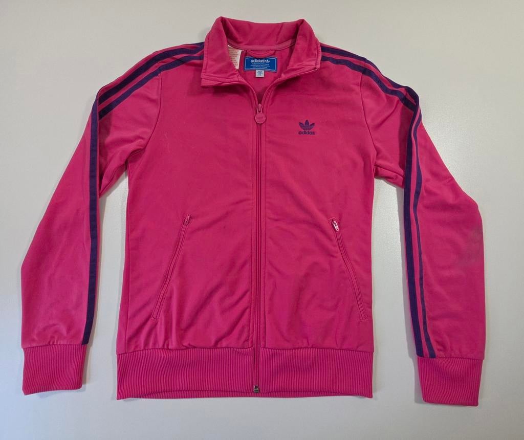 Vintage adidas Originals Firebird Track Jacket – Felroze – S, Adidas, Ophalen of Verzenden, Zo goed als nieuw, Roze