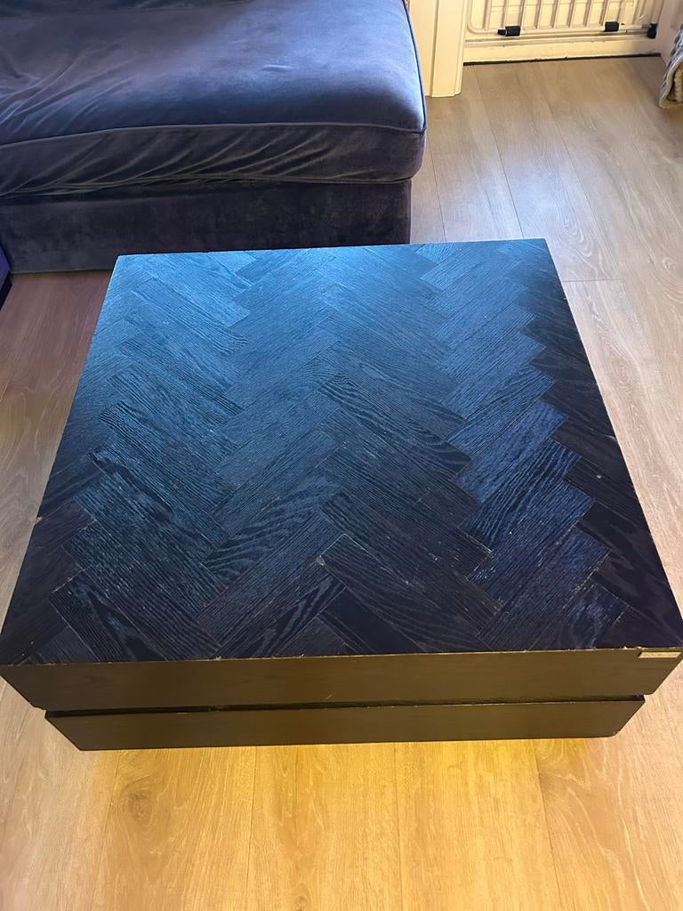 Zwarte salontafel met visgraatpatroon ( Richmond interieur ), Gebruikt, 50 tot 100 cm, Richmond, Vierkant