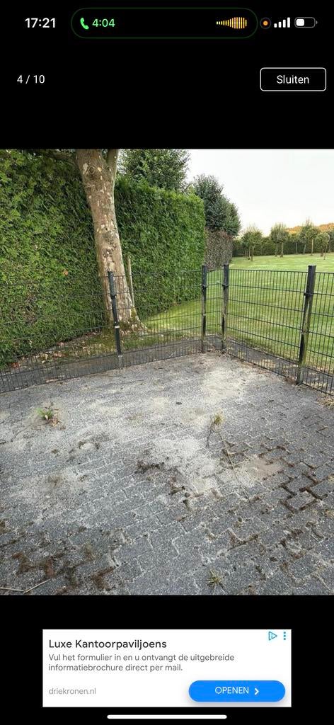 Zwart gaashekwerk met poort, Met poort, Gebruikt, Ophalen of Verzenden, Gaashekwerk