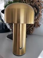 Gouden paddestoel tafellamp - Modern design, 50 tot 75 cm, Ophalen of Verzenden, Zo goed als nieuw, Metaal