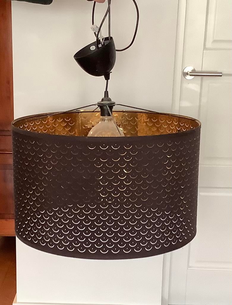 Ikea Nymo hanglamp,zwart met goud, 59 cm, Zwart, Rond, Ophalen of Verzenden, Zo goed als nieuw