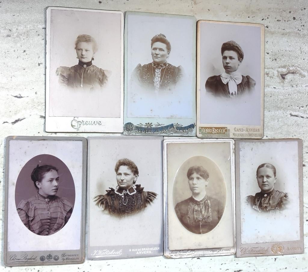 7 CDV Carte de Visite met dames Diverse fotografen  1900, Verzamelen, Foto's en Prenten, Foto, Ophalen of Verzenden, Zo goed als nieuw