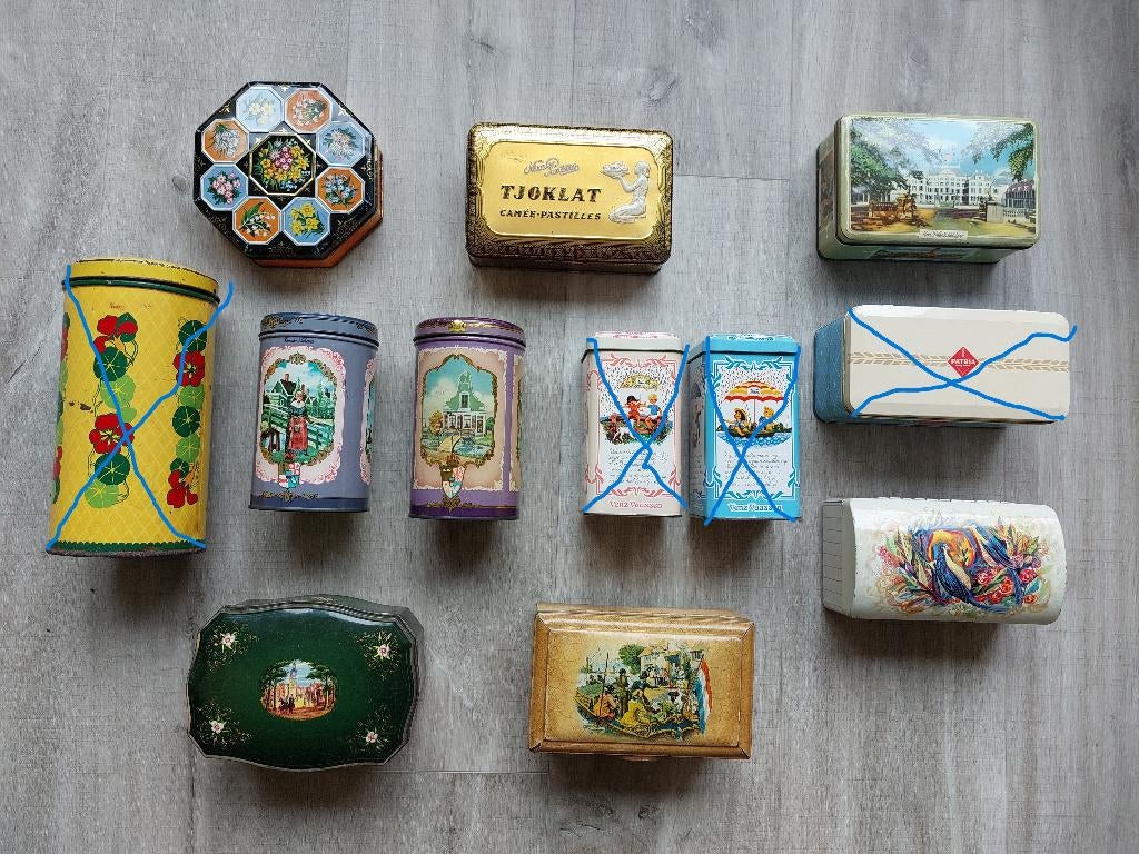 Diverse retro koek en chocolade trommels voor de verzamelaar, Ophalen of Verzenden, Zo goed als nieuw, Overige