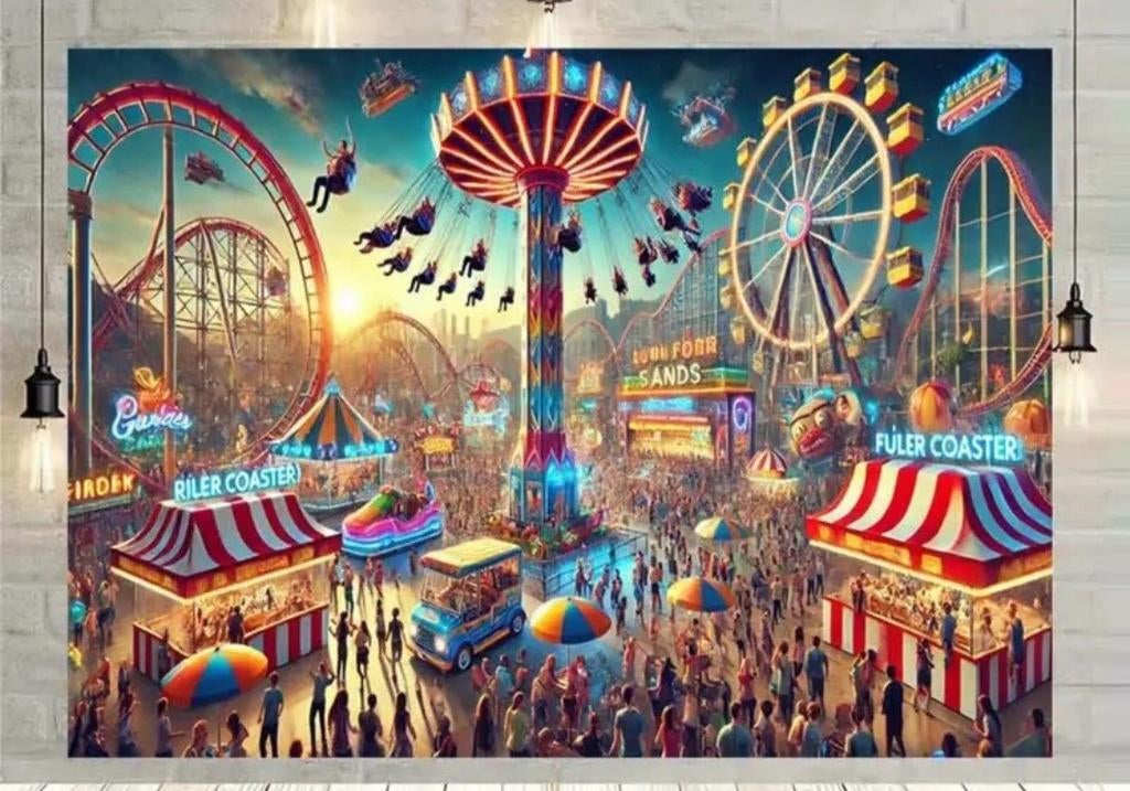 Prachtig kermis decordoek bijna 2.5 mtr breed, Verzamelen, Ophalen of Verzenden