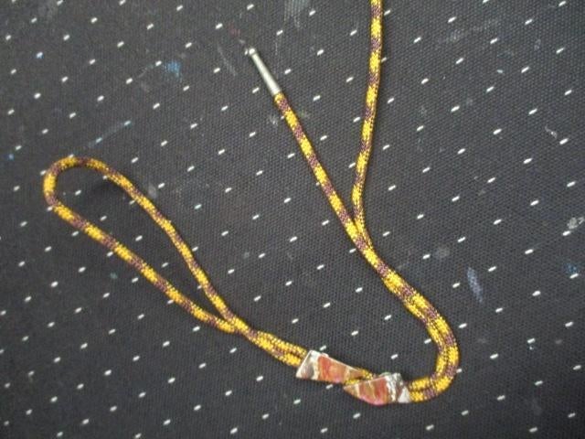 Bolo stropdas, western met half edelsteen geel bruine veter, Ophalen of Verzenden, Nieuw, Geel, Overige materialen