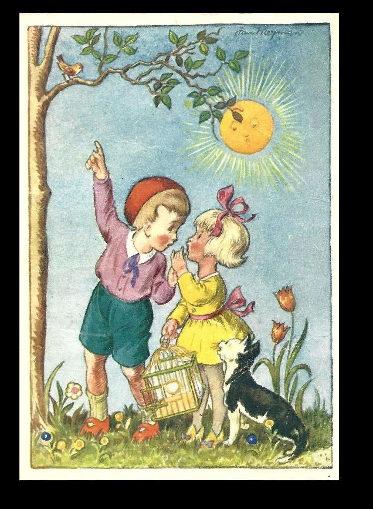 Jan Wiegman, kinderen spelen, Verzenden, 1940 tot 1960, Gelopen, Kinderen