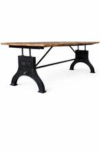 Industrieel gietijzeren onderstel voor eettafel, Ophalen, Rechthoekig, 150 tot 200 cm, 50 tot 100 cm