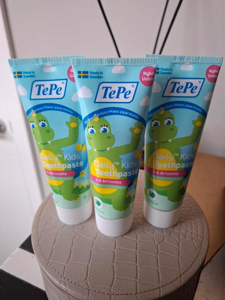 TePe Daily Kids Tandpasta Milde Pepermunt 3-6 jaar - Nieuw, Kinderen en Baby's, Overige Kinderen en Baby's, Nieuw, Ophalen of Verzenden