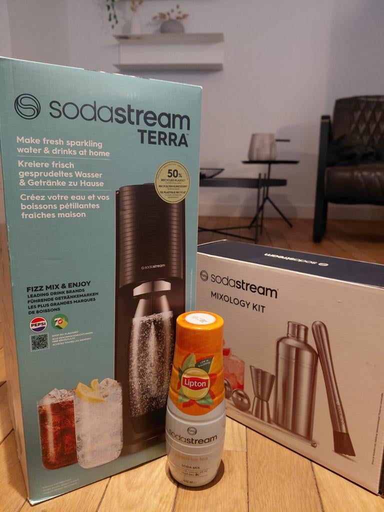 SodaStream Terra met Cocktailkit en Siroop, gloednieuw., Ophalen of Verzenden, Nieuw