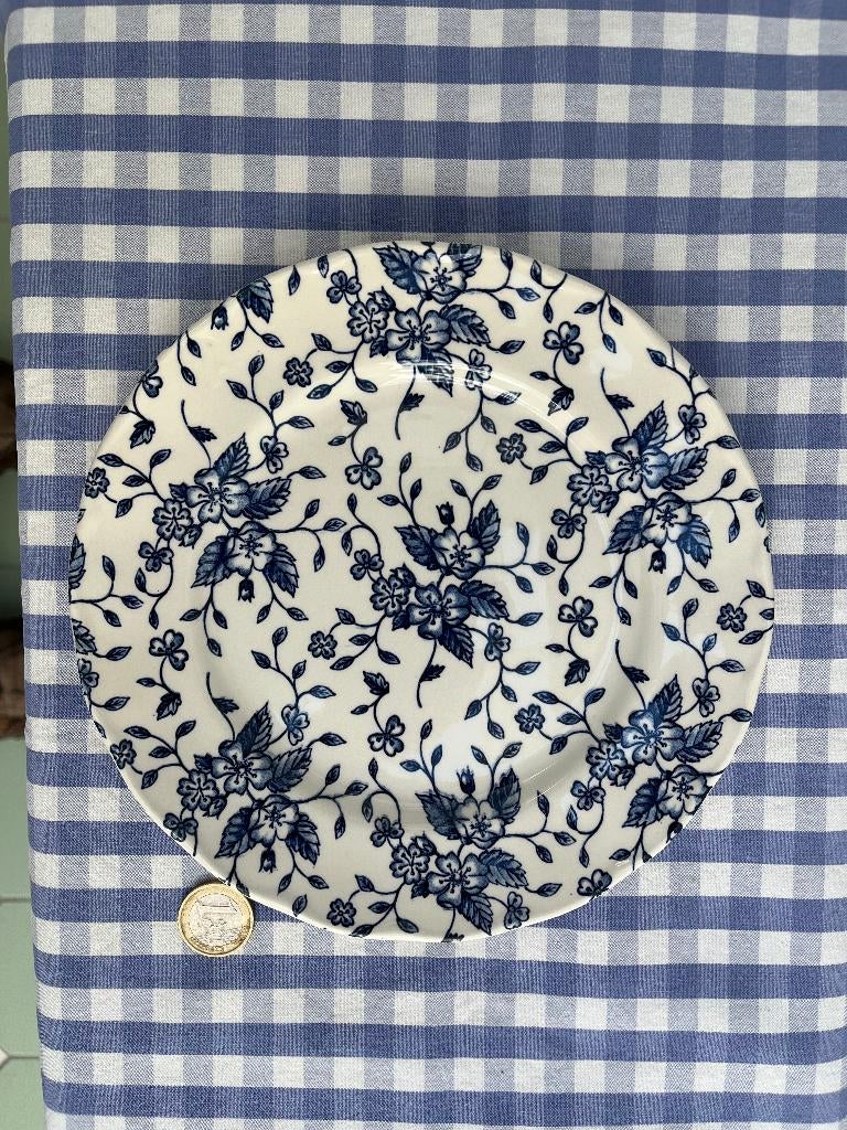 Grindley bord Royal Tudor Bouquet blauwe bloem, Verzenden, Zo goed als nieuw, Bord(en), Overige stijlen