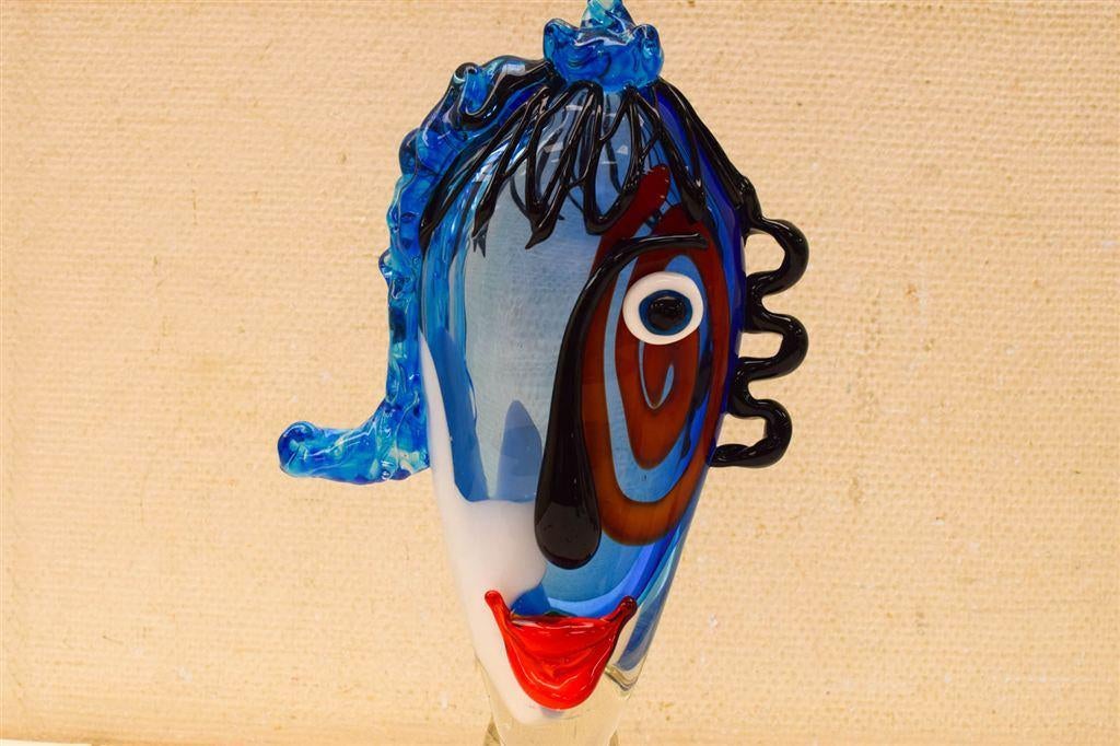 Murano stijl Glazen hoofd 51190, Verzamelen, Beelden en Beeldjes, Ophalen of Verzenden, Gebruikt, Dier