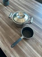 Pannenset - Kookpan en steelpan, Gebruikt, Inductieplaat, Rvs, Ophalen