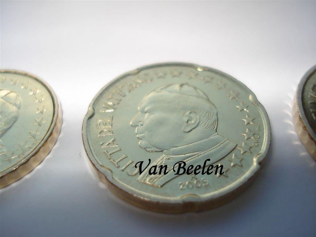 Vaticaan 20 euro cent uit de BU set 2005 UNC., Ophalen, Vaticaanstad, 20 cent, Losse munt