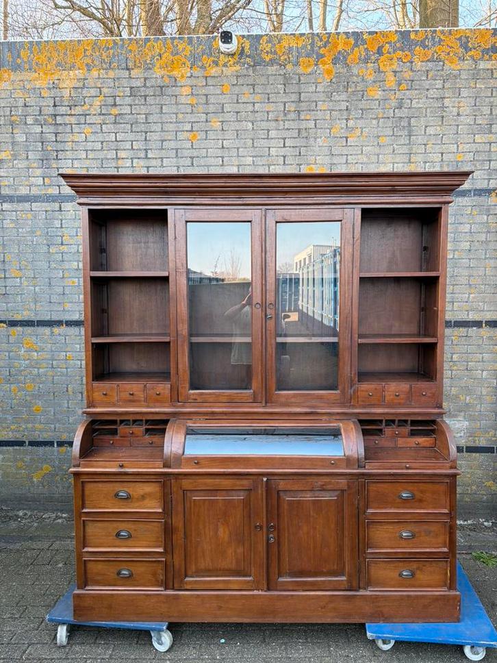 Grutterskast/kruidenierskast/klepkast/buffetkast teak, Huis en Inrichting, Kasten | Buffetkasten, Gebruikt, 200 cm of meer, 150 tot 200 cm