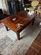 Robuuste koloniale salontafel met twee lades - 120x80cm, Huis en Inrichting, Tafels | Salontafels, Gebruikt, 100 tot 150 cm, Minder dan 50 cm