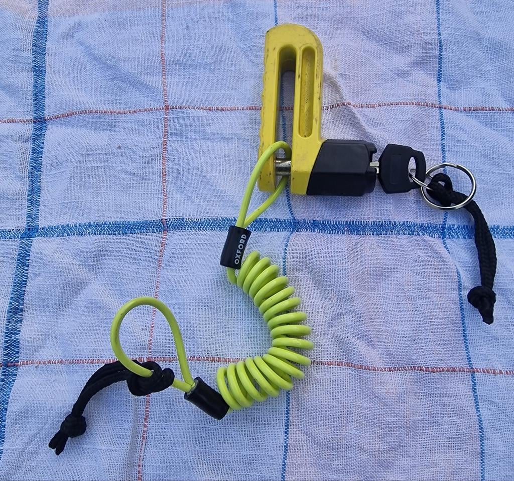 Oxford Remschijfslot met herinneringskabel, Ophalen of Verzenden, Gebruikt