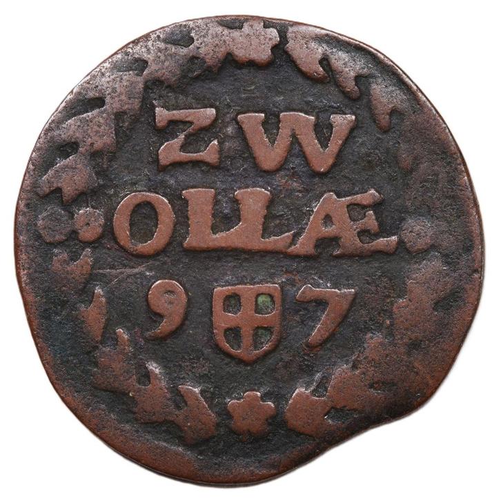 Zwolle. Duit (15)97. Fr/Zfr., Postzegels en Munten, Munten | Nederland, Losse munt, Overige waardes, Vóór koninkrijk, Ophalen of Verzenden