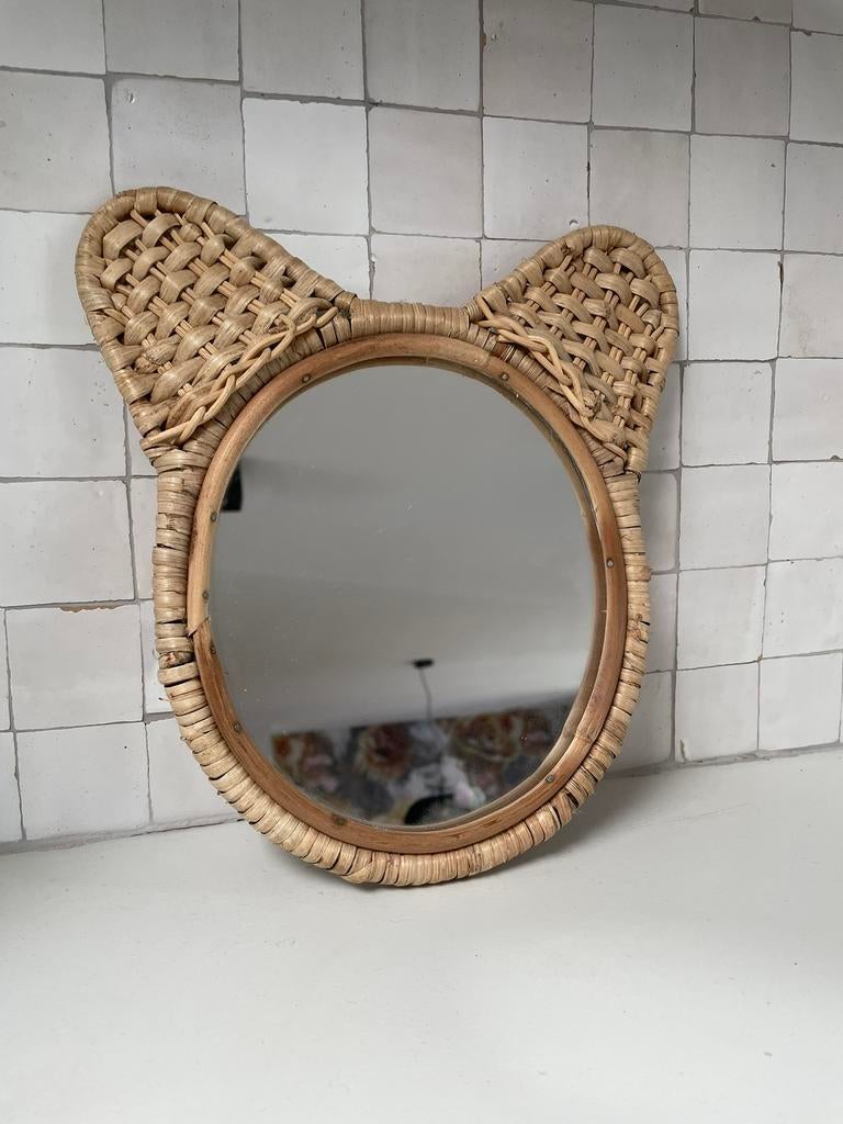 Spiegel rotan, Minder dan 50 cm, Ophalen of Verzenden, Zo goed als nieuw, Minder dan 100 cm