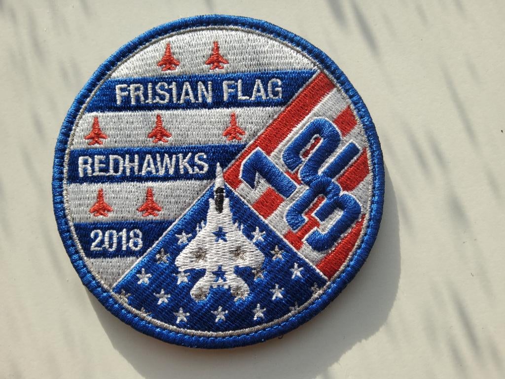 USAF 123rd FIGHTER SQUADRON FRISIAN FLAG 2018 PATCH, Verzenden, Zo goed als nieuw, Patch, Badge of Embleem