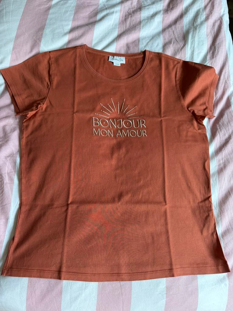 Shirt terracotta mt L Cotton Club, Bruin, Maat 42/44 (L), Ophalen of Verzenden, Zo goed als nieuw