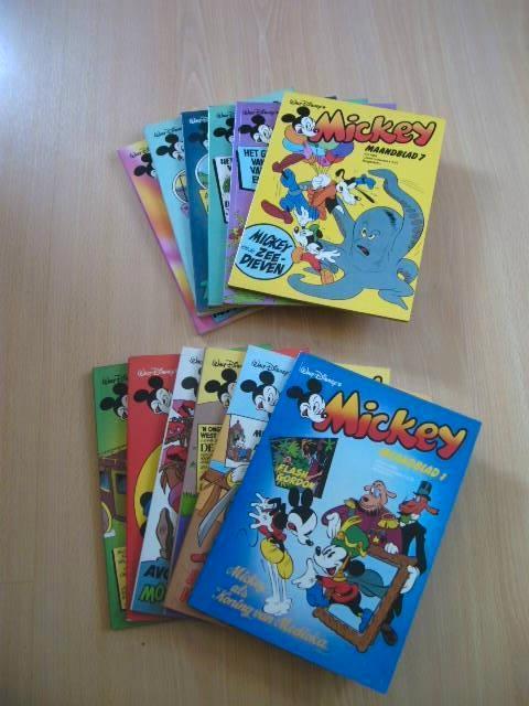 Mickey maandblad 1981, 12 stripboekjes, complete jaargang, Boeken, Complete serie of reeks, Ophalen of Verzenden, Gelezen
