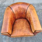 SCHAPENLEREN CLUB FAUTEUIL STRAK MODEL + BEZORGING, Huis en Inrichting, Fauteuils, Gebruikt, ., Ophalen of Verzenden, .