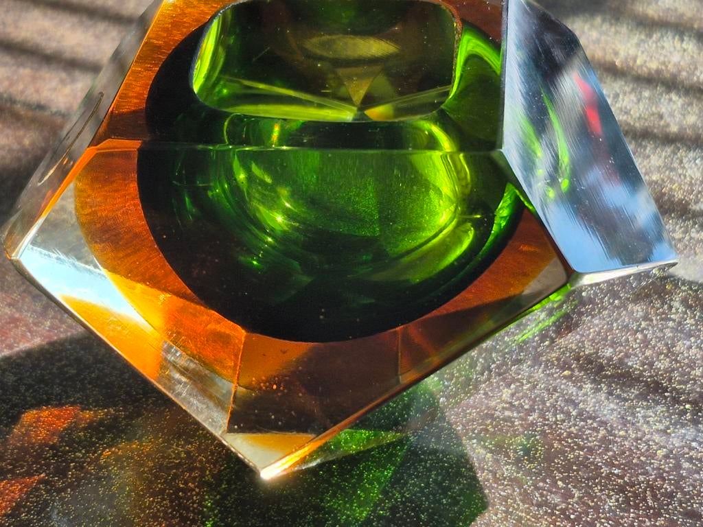 Murano sommerso glazen asbak/kom Bucella Cristalli., Antiek en Kunst, Antiek | Glas en Kristal, Ophalen of Verzenden