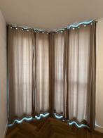 Fluwelen gordijnen met ringen, 100 tot 150 cm, 200 cm of meer, Beige, Ophalen of Verzenden