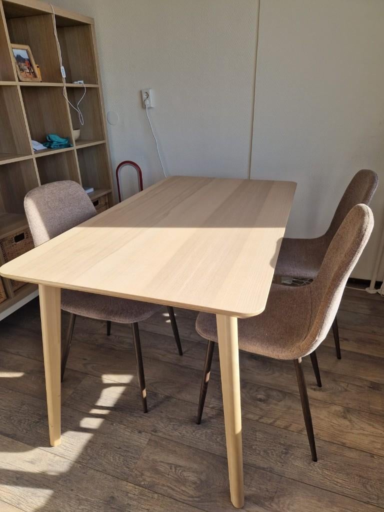 Lisboa eetkamertafel + 4 stoelen, Huis en Inrichting, Ophalen, 100 tot 150 cm, 50 tot 100 cm, Zo goed als nieuw
