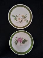 2 Porseleinen gebaksbordjes Rosier, P.J. Redouté, Ophalen of Verzenden, Porselein, Overige stijlen, Bord(en)