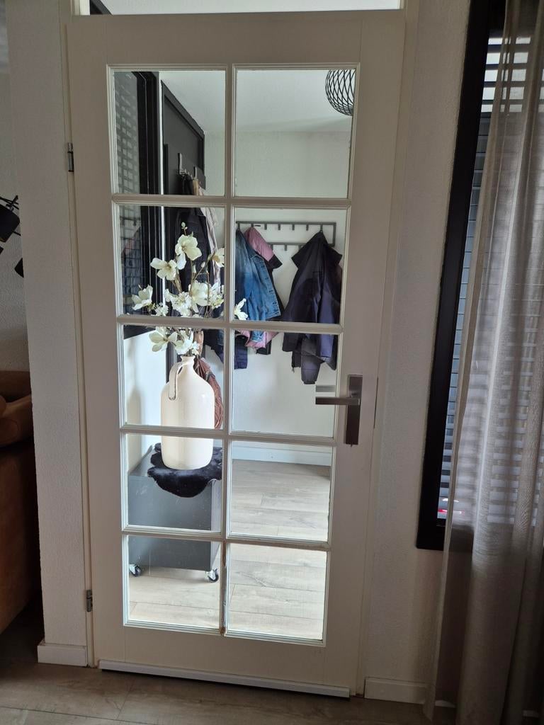 3 binnendeuren opdek, 1 met glas, 1 met kattenluik gratis, Ophalen, Gebruikt, Binnendeur, Glas