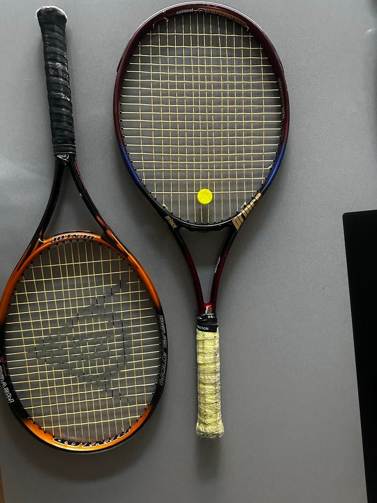 Prince en Dunlop tennisrackets, Sport en Fitness, Tennis, Ophalen, Gebruikt, Racket, Prince