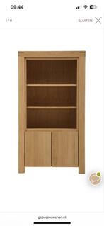 Boekenkast Goossens eiken naturel, Ophalen, Met deur(en), Eikenhout, 50 tot 100 cm