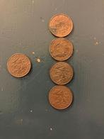 Nederlandse 1 centmunten, 1940 en 1941, totaal 5 stuks., Ophalen of Verzenden, Koningin Wilhelmina, 1 cent
