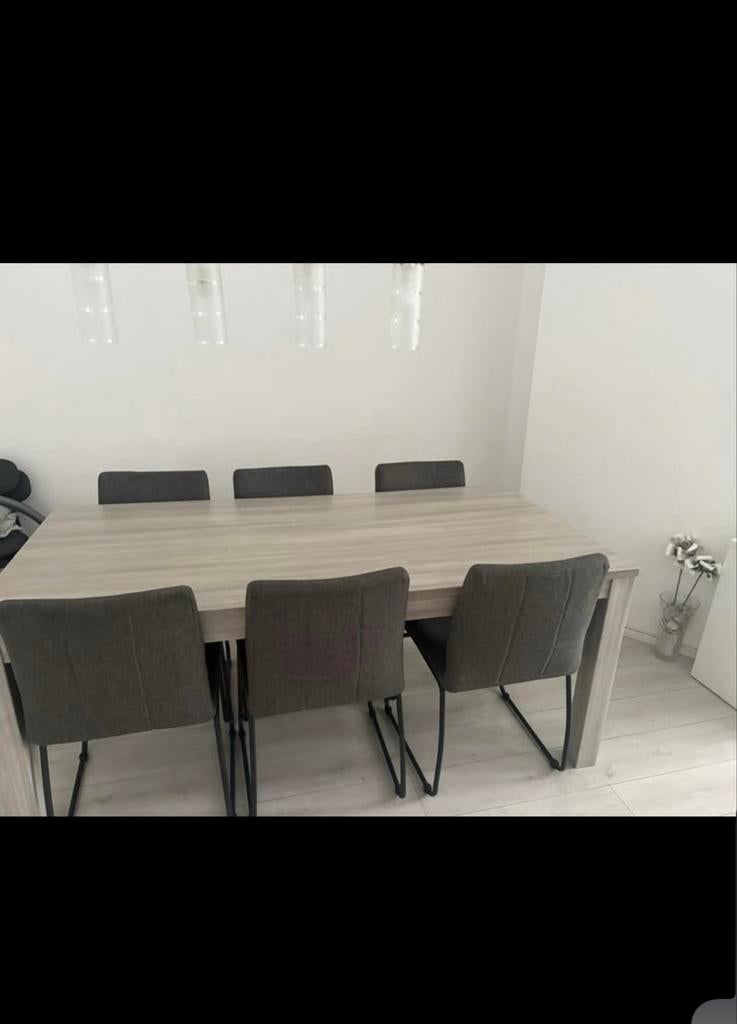 Eettafel met zes stoelen, Ophalen, Gebruikt, 50 tot 100 cm, Vijf personen of meer