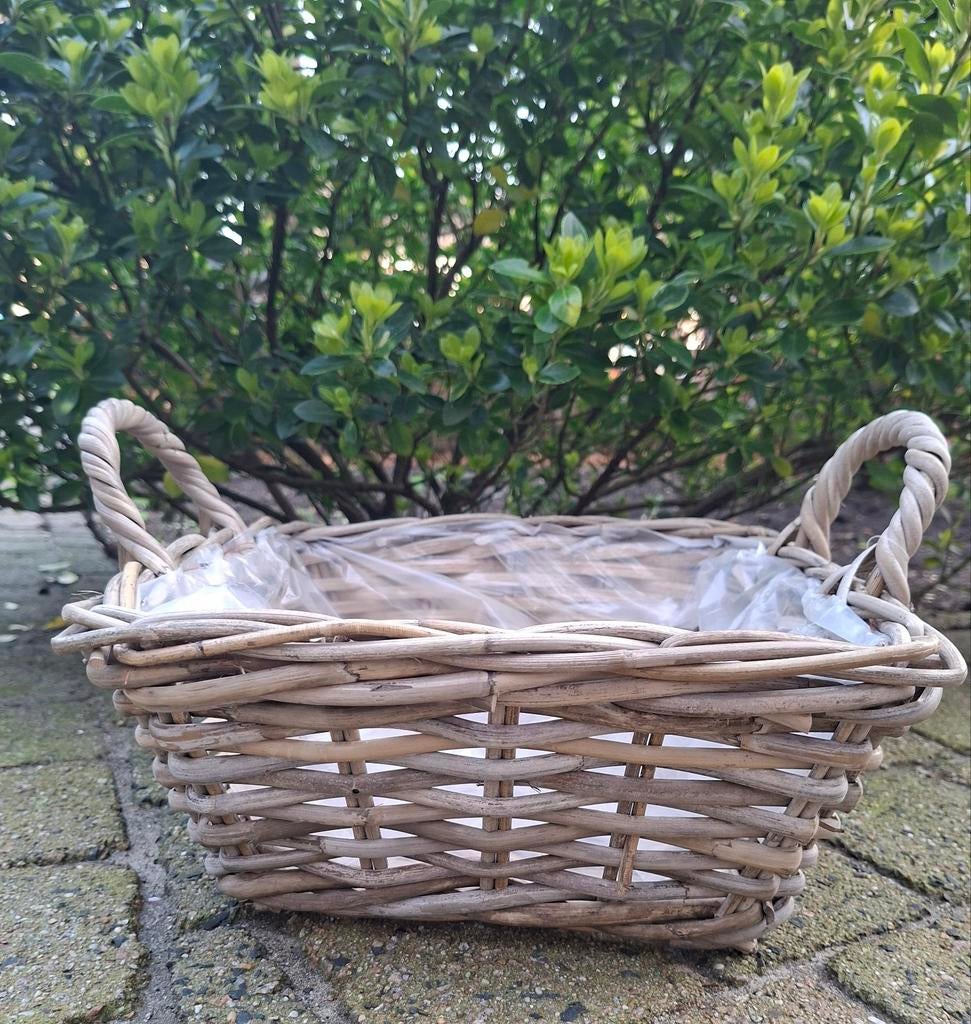 Bloembak Plantenmand vierkant Rieten tuinmand rotan basket, Overige materialen, Minder dan 30 cm, Minder dan 60 cm, Vierkant