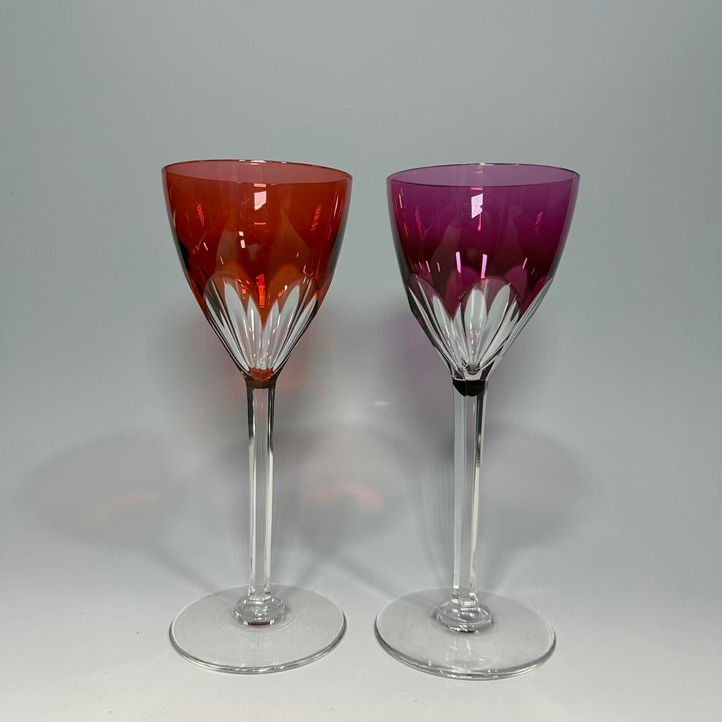 Twee kristallen wijnglazen “Genova” – Baccarat, Frankrijk, Ophalen of Verzenden