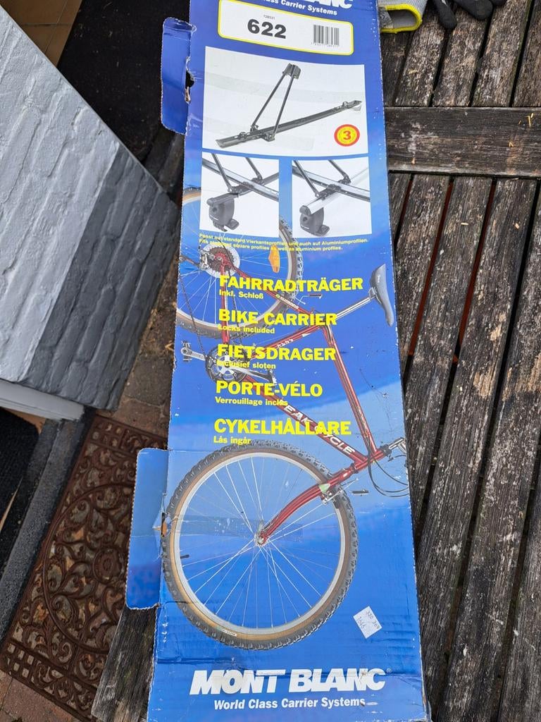 Mont blanc fietsendrager voor op dak, Ophalen