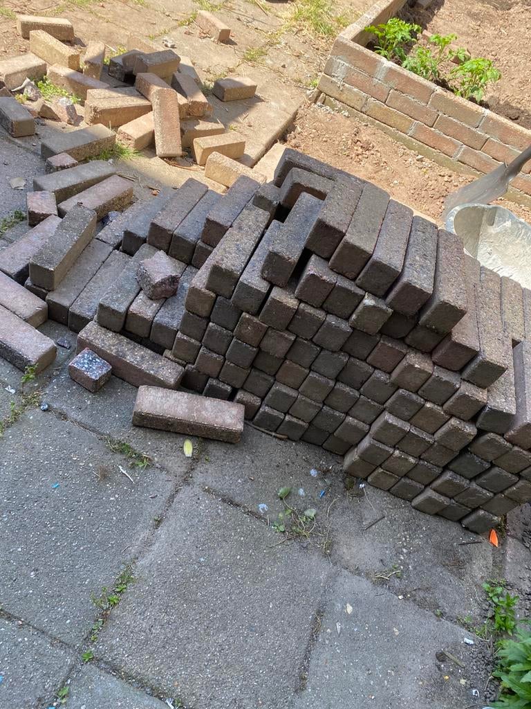 Gratis klinkers, Tuin en Terras, Tegels en Klinkers, Ophalen, Gebruikt, Beton, Klinkers