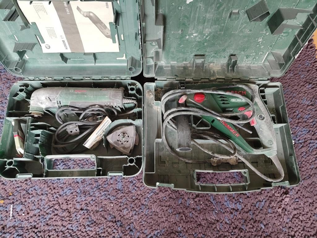 Bosch PMF 190 E, PBH 2000 RE en PSR 14.4 LI-2, Doe-het-zelf en Verbouw, Gereedschap | Boormachines, Ophalen, Gebruikt, Boor- en Schroefmachine