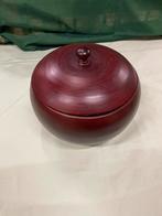 Mooie houten schaal met deksel - Perfect voor decoratie, Gebruikt, Schaal, Rond, Ophalen of Verzenden