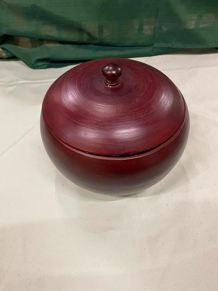 Mooie houten schaal met deksel - Perfect voor decoratie, Huis en Inrichting, Woonaccessoires | Schalen en Manden, Gebruikt, Schaal