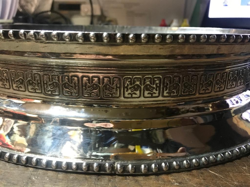 Verzilverde schaalhouder, Antiek en Kunst, Antiek | Goud en Zilver, Ophalen of Verzenden