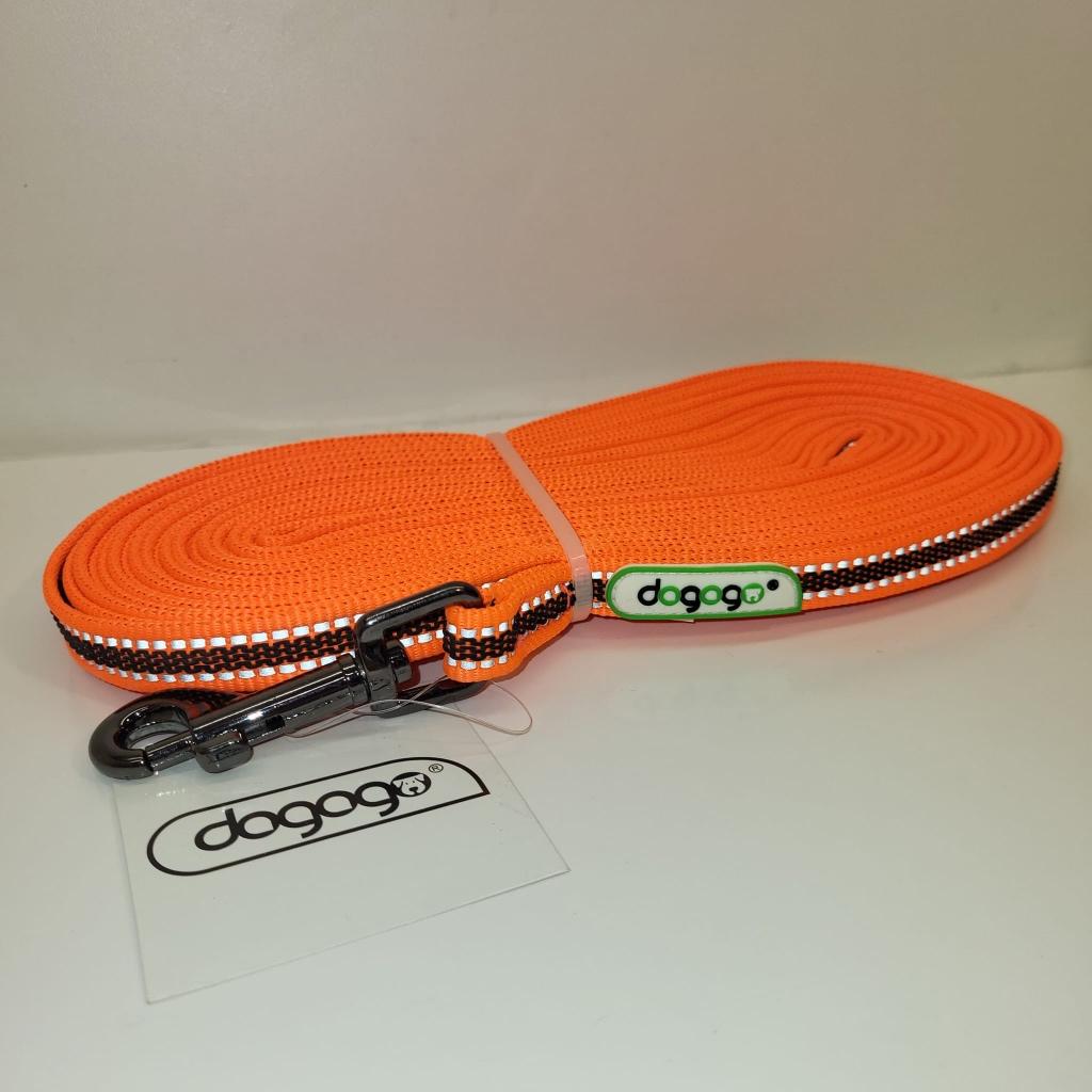 Dogogo hondenlijn 10m 14mm neon oranje, Dieren en Toebehoren, Ophalen of Verzenden, Nieuw, Hondenriem
