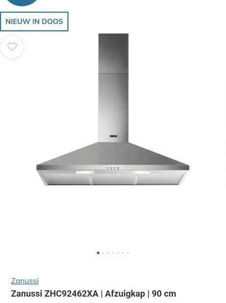 Zanussi ZHC92462XA Afzuigkap 90 cm - Nieuw in doos, Witgoed en Apparatuur, Afzuigkappen, Ophalen, Wandschouwkap, Nieuw, 400 tot 600 m³ per uur