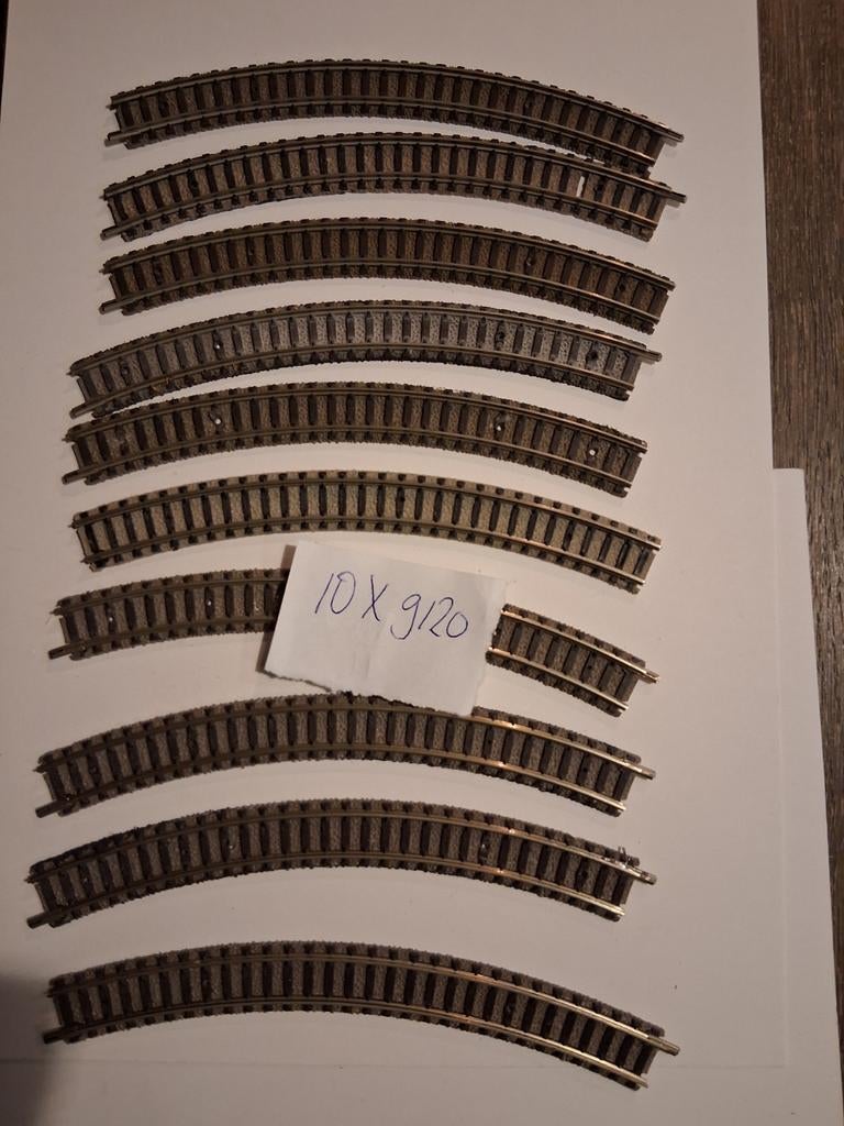Set van 10 fleischmann bocht 9120, Hobby en Vrije tijd, Modeltreinen | N-Spoor, Gebruikt, Gelijkstroom, Fleischmann, Rails