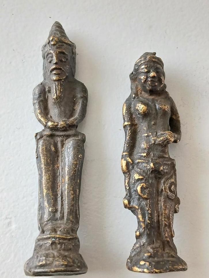 2x bronzen beeldje reis amulet aziatisch ? hindoe ?, Antiek en Kunst, Kunst | Niet-Westerse kunst, Ophalen of Verzenden
