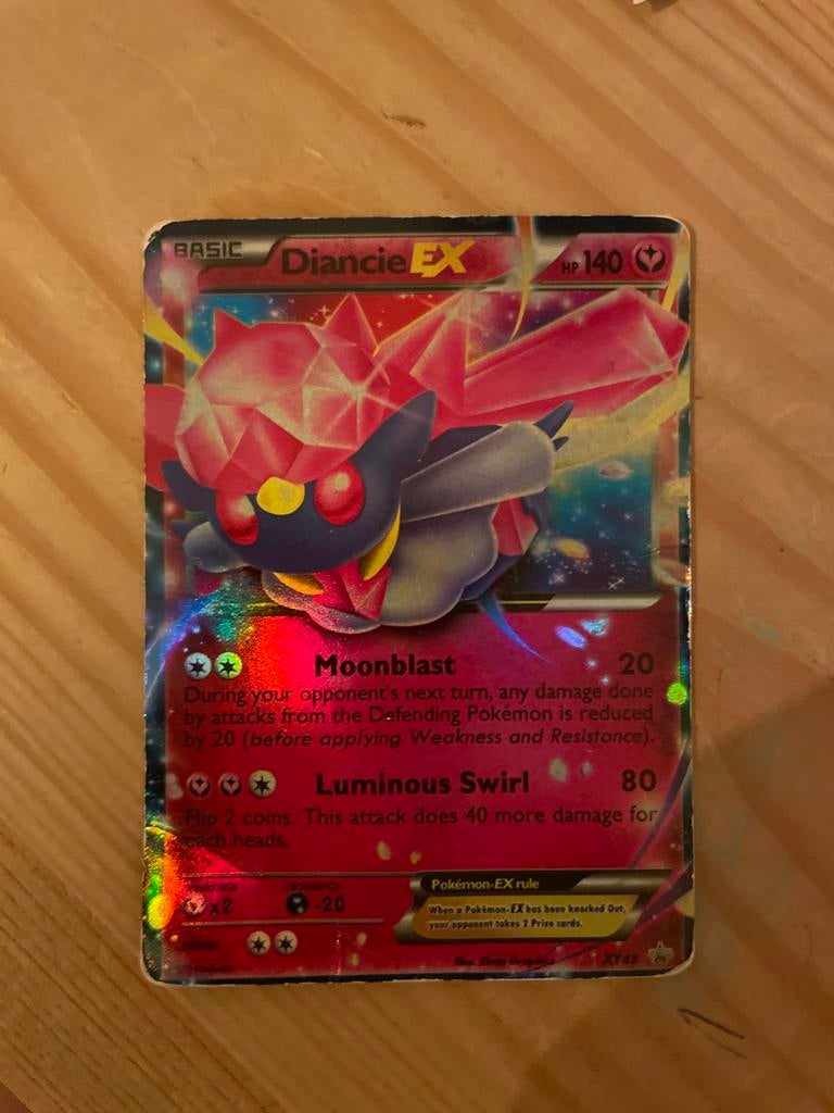 Pokémon Diancie EX kaart, Ophalen of Verzenden, Gebruikt, Losse kaart, Foil